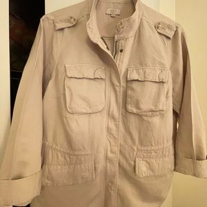 🌴Loft cargo button and zipper linen jacket size 16